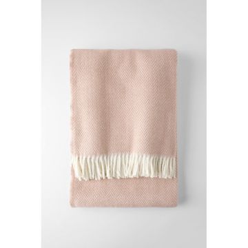 Pled din amestec de bumbac Euromant Skyline, 140 x 180 cm, roz