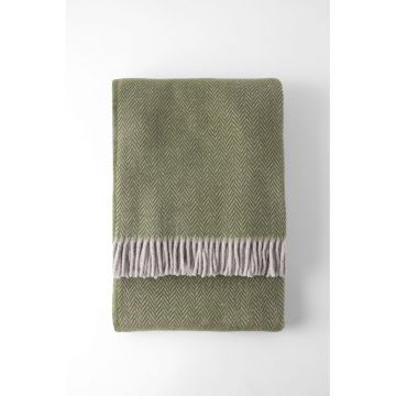 Pled din amestec de bumbac Euromant Skyline, 140 x 180 cm, verde