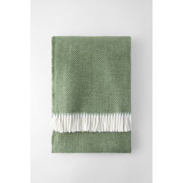 Pled din amestec de bumbac Euromant Skyline, 140 x 180 cm, verde