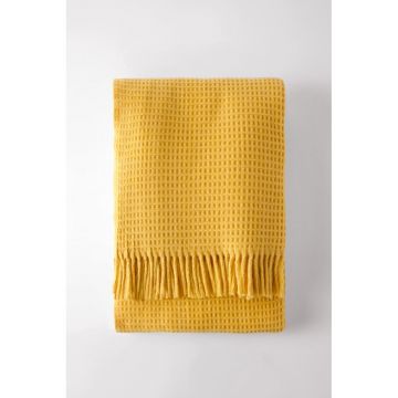 Pled Euromat Waffel Yellow, 140 x 180 cm, galben