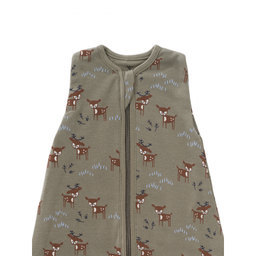 Sac de dormit cocon din bumbac organic 0-3 luni model Deer Olive