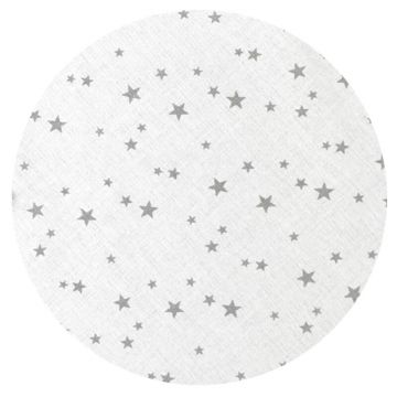 Sac de dormit MimiNu Mini Gray Stars, de iarna, din bumbac, cu fermoar lateral, capse pe umar, 74 cm, 0-6 luni, 2.5 tog