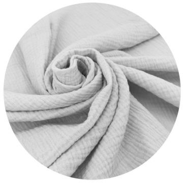 Sac de dormit Qmini Gray cu fermoar, de iarna, din muselina dubla, 70 cm