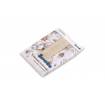 Set 3 scutece din muselina Sensillo Leaves Beige 60x80 cm EG-0005,material din bumbac,moale,absorbant
