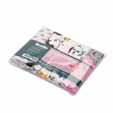 Set 5 scutece tetra Sensillo Girl 70x80 cm,din bumbac ecologic cu imprimeu colorat,absorbante si moi