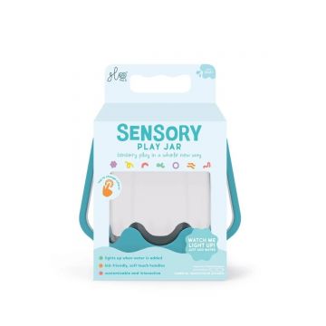 Borcan pentru joaca senzoriala, Glo Pals, Albastru
