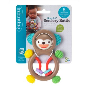 Jucarie bebelusi, Infantino, Sensory Monkey Rattle