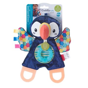 Jucarie pentru dentitie, Infantino, Gaga Teether Cuddly Puffin