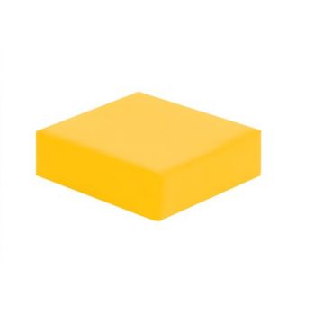 Perna-puf patrata din spuma, cu husa PVC, 30x30x10 cm, galben, certificat Oeko-Tex