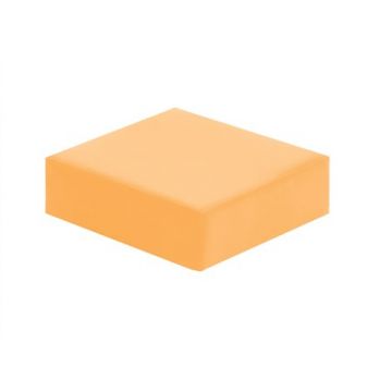 Perna-puf patrata din spuma, cu husa PVC, 30x30x10 cm, galben inchis, certificat Oeko-Tex