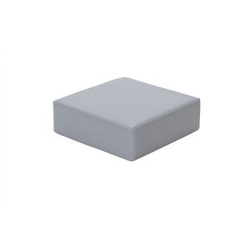 Perna-puf patrata din spuma, cu husa PVC, 30x30x10 cm, gri deschis, certificat Oeko-Tex