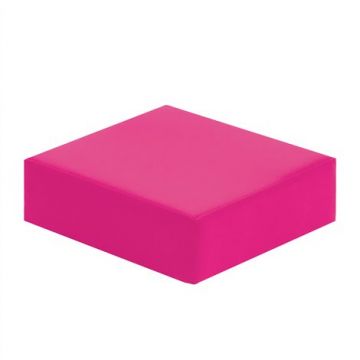 Perna-puf patrata din spuma, cu husa PVC, 30x30x10 cm, roz, certificat Oeko-Tex