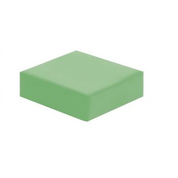 Perna-puf patrata din spuma, cu husa PVC, 30x30x10 cm, verde, certificat Oeko-Tex