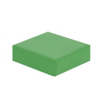 Perna-puf patrata din spuma, cu husa PVC, 30x30x10 cm, verde inchis, certificat Oeko-Tex