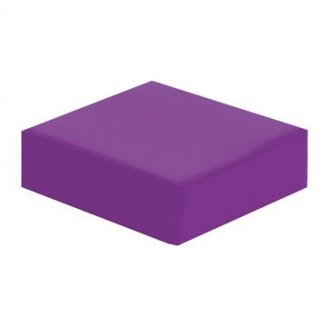 Perna-puf patrata din spuma, cu husa PVC, 30x30x10 cm, violet, certificat Oeko-Tex
