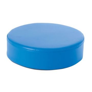 Perna puf rotunda albastra, 30 x 8 cm, din spuma densa, cu baza antiderapanta, pentru uz didactic