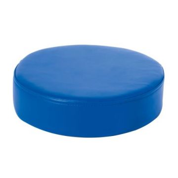 Perna puf rotunda albastru inchis, 30 x 8 cm, din spuma densa, cu baza antiderapanta, pentru uz didactic