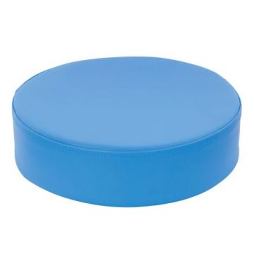 Perna puf rotunda bleu, 30 x 8 cm, din spuma densa, cu baza antiderapanta, pentru uz didactic