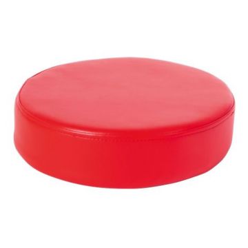 Perna puf rotunda rosie, 30 x 8 cm, din spuma densa, cu baza antiderapanta, pentru uz didactic