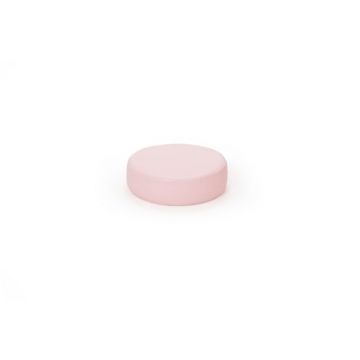 Perna puf rotunda roz deschis, 30 x 8 cm, din spuma densa antideformare, cu baza antiderapanta, pentru uz didactic