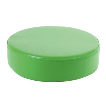 Perna puf rotunda verde, 30 x 8 cm, din spuma densa, cu baza antiderapanta, pentru uz didactic