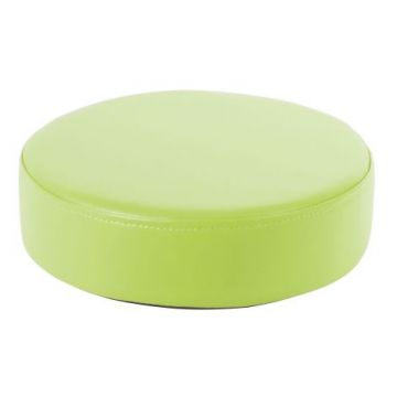 Perna puf rotunda verde lime, 30 x 8 cm, din spuma densa, cu baza antiderapanta, pentru uz didactic
