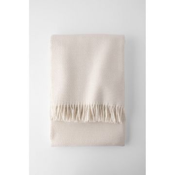 Pled din amestec de bumbac Euromant Zen, 140 x 180 cm, crem