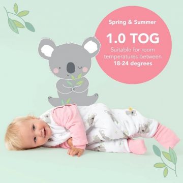 Sac de dormit cu picioruse si maneca lunga detasabila Koala 90 cm + manseta 1.0 Tog