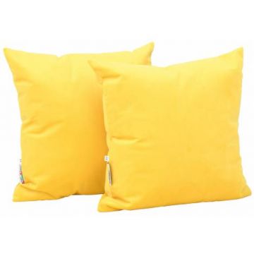 Set 2 perne decorative patrate Galben