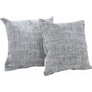 Set 2 perne decorative patrate Gri melange