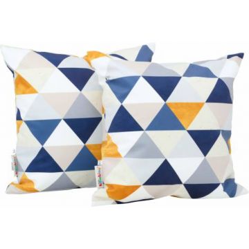 Set 2 perne decorative patrate Triunghiuri