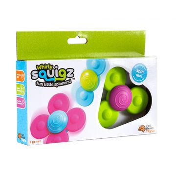 Set 3 moristi senzoriale cu ventuza, Fat Brain Toys, Whirly Squigz