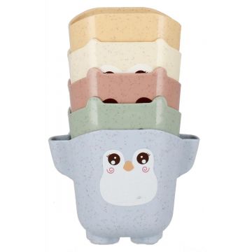Set 5 cupe pentru baie, BamBam, Animalute colorate