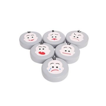 Set 6 pufuri din spuma Emotii, 30 cm diam, 8 cm grosime, cresa si gradinita