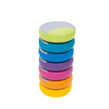 Set 7 pufuri din spuma Floare, 30 cm diam, 8 cm grosime, cresa si gradinita