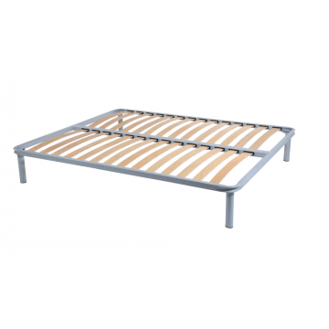 Somiera de pat cu picioare, metal si lemn stratificat, 180x200