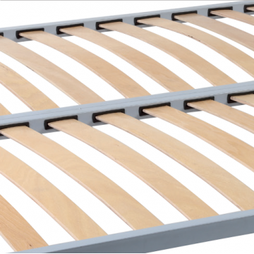 Somiera de pat cu picioare, metal si lemn stratificat, 200x200