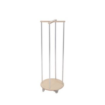 Suport mobil pentru 12 pufuri din spuma Nature, 38 cm diam, 114 cm inaltime, cresa si gradinita