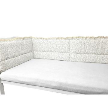 Aparatoare pentru patut MimiNu Premium cu volanase si dantela Meadow