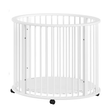 Țarc pentru copii alb din lemn de fag 90x90 cm Dino – Vipack