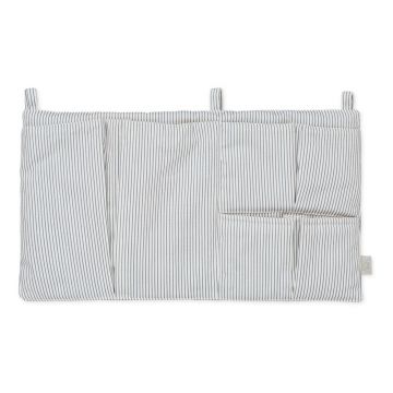 Buzunar pentru pătuț albastru deschis din bumbac organic 42 cm Classic Stripes Blue – Cam Cam Copenhagen