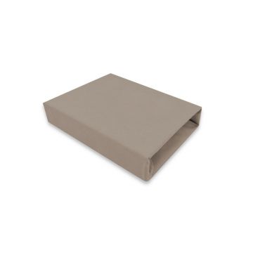 Cearceaf cu elastic, MimiNu, Pentru patut 120X60 cm, Din bumbac certificat Oeko Tex Standard 100, Colectia Royal, Mocha