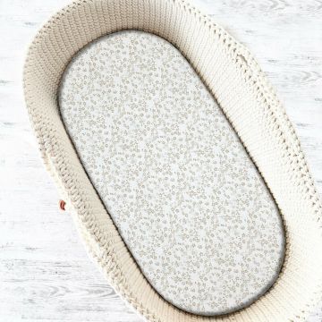 Cearceaf cu elastic, MimiNu, Premium, Pentru landou, carucior si cosulet, Dimensiune 80x35 cm, Din bumbac certificat Oeko Tex Standard 100, Meadow