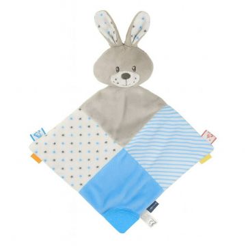Jucarie doudou din plus, Baby Mix, Rabbit, 36 x 31 cm, Blue