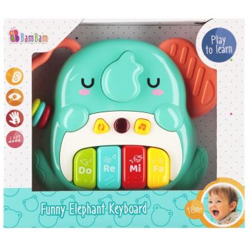 Jucarie interactiva, BamBam, Pian cu 4 clape, Elefant