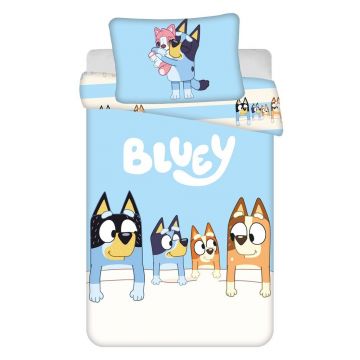 Lenjerie de pat pentru copii albastrÄdin bumbac pentru pÄu0083tuÈ100x135 cm Bluey âu0080Jerry Fabrics