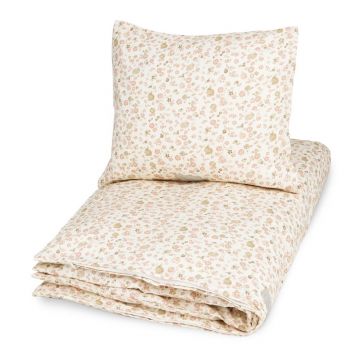 Lenjerie de pat pentru copii, bej din bumbac organic pentru pătuț 70x100 cm Augusta – Cam Cam Copenhagen