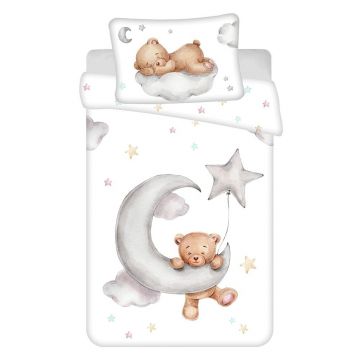 Lenjerie de pat pentru copii din bumbac pentru pătuț 100x135 cm Teddy 