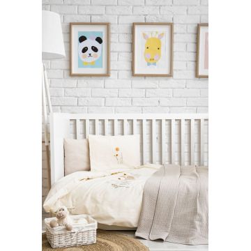 Lenjerie de pat pentru copii, L'essentiel Maison, Little Sheep, Bumbac, Bej