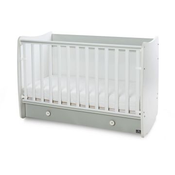 Pat Copii Balansoar Dream 60x120cm Transformabil White Milky Green